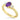 Amethyst & Diamond Three Stone Ring
