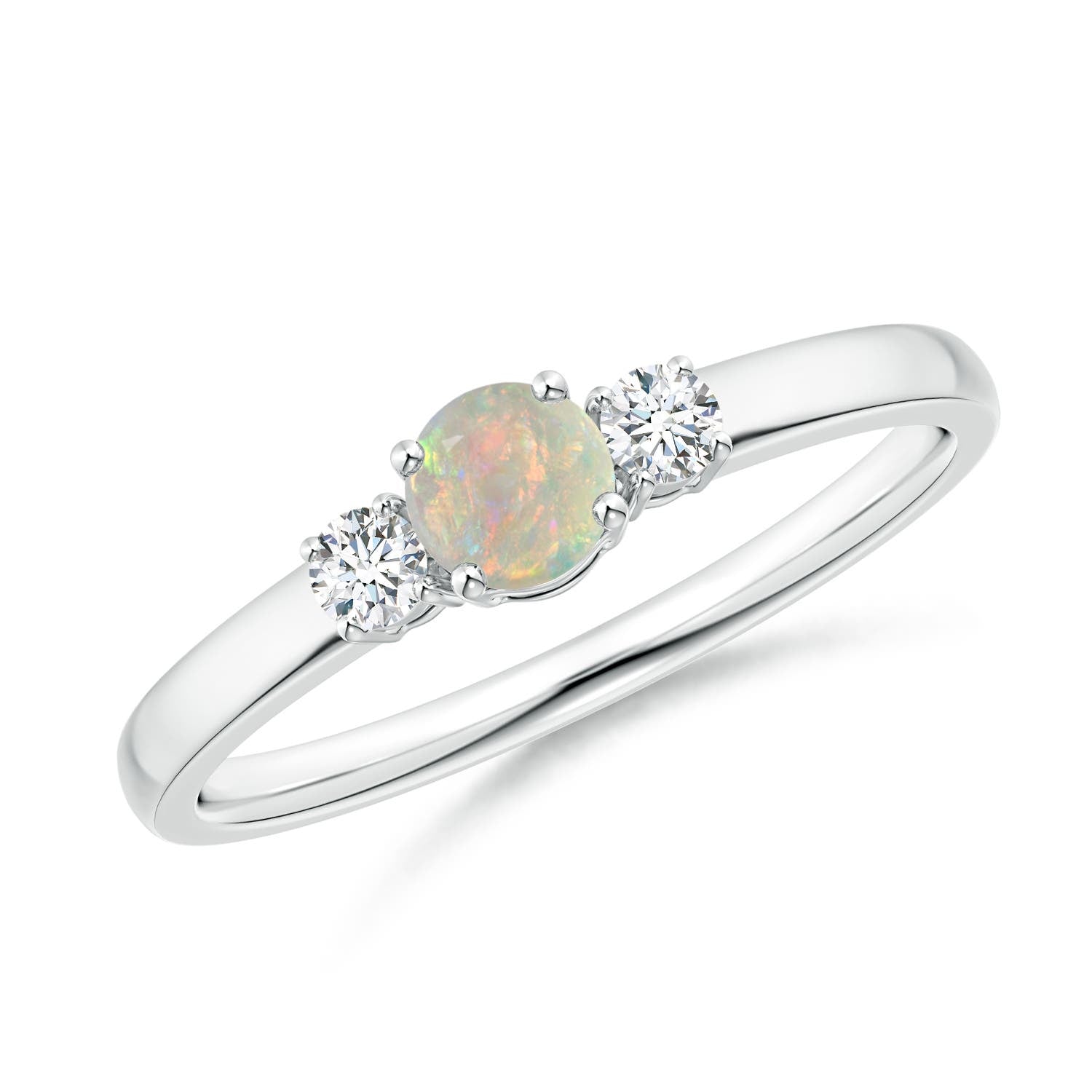 Round Opal and Diamond ring