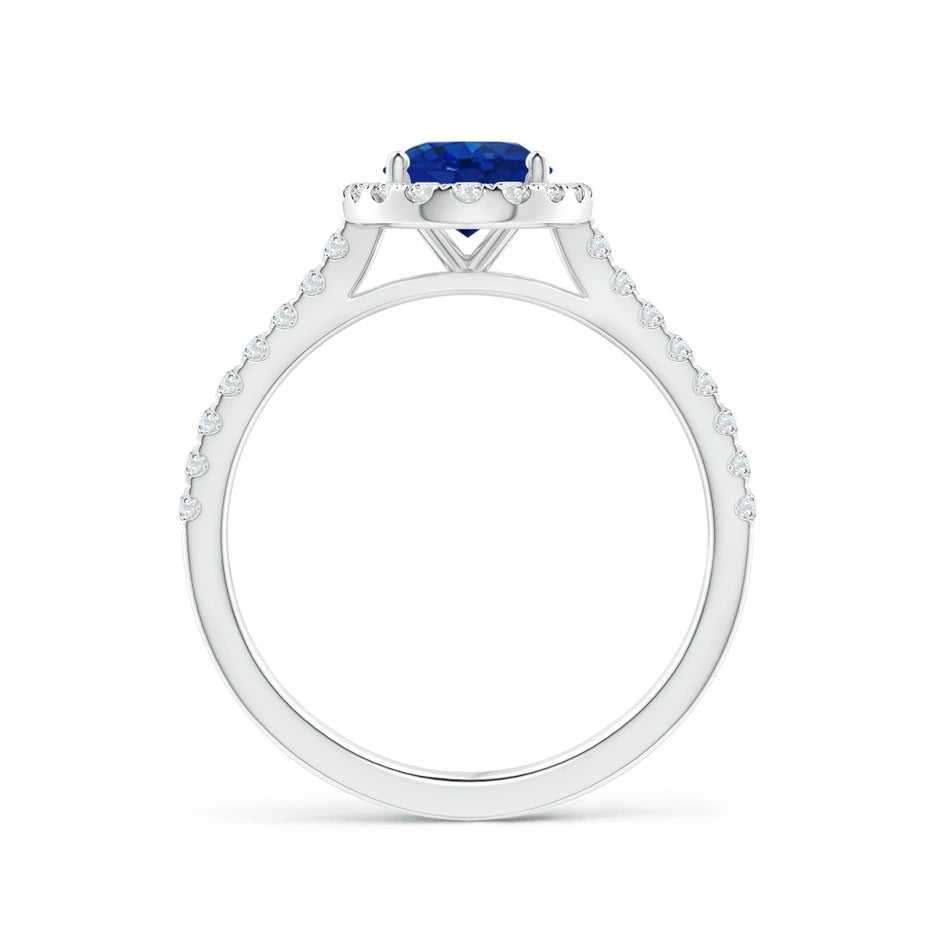 Sapphire & Diamond Halo Ring - Hannoush Jewelers | Silva Family Franchises