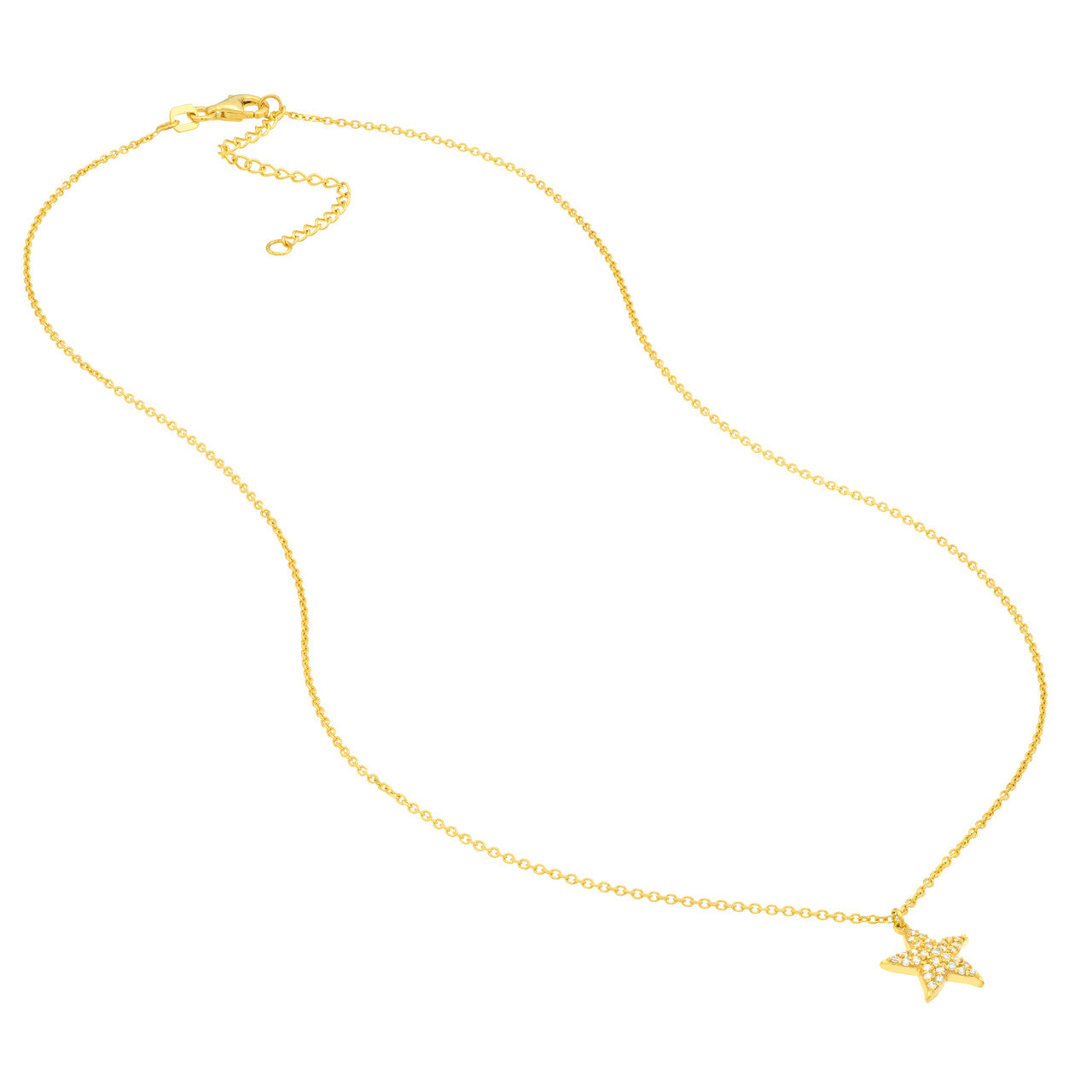 Pave Diamond Starfish Necklace