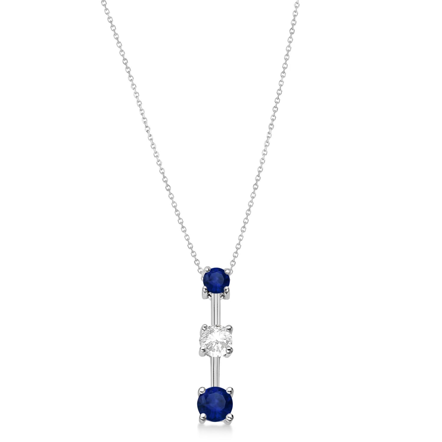 Diamond and Sapphire 3-stone pendant