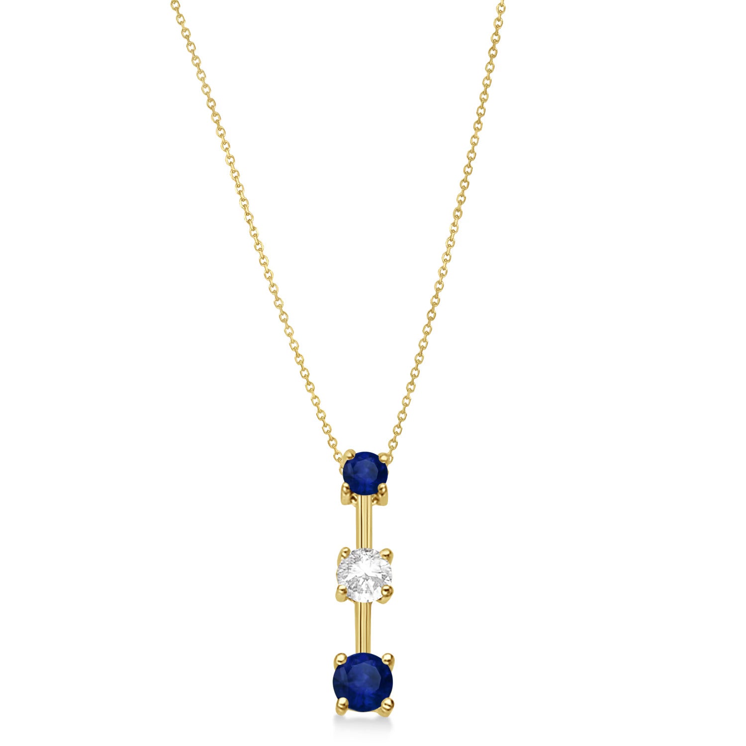 Diamond and Sapphire 3-stone pendant - Hannoush Jewelers | Silva Family Franchises