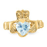 Aquamarine Claddagh Ring - March - Hannoush Jewelers | Silva Family Franchises