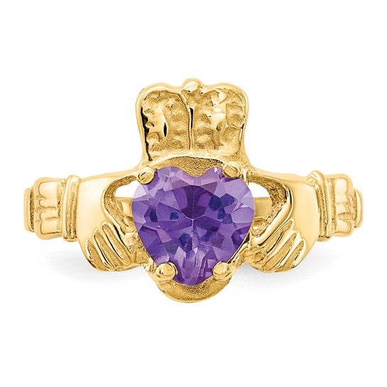 Alexandrite (Synthetic) Claddagh Ring - June