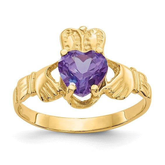 Alexandrite (Synthetic) Claddagh Ring - June
