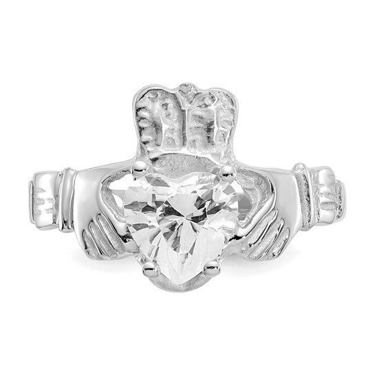 Diamond Claddagh Ring - April