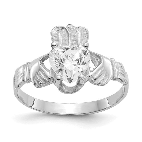 Diamond Claddagh Ring - April