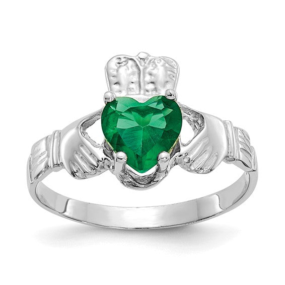 Emerald Claddagh Ring - May