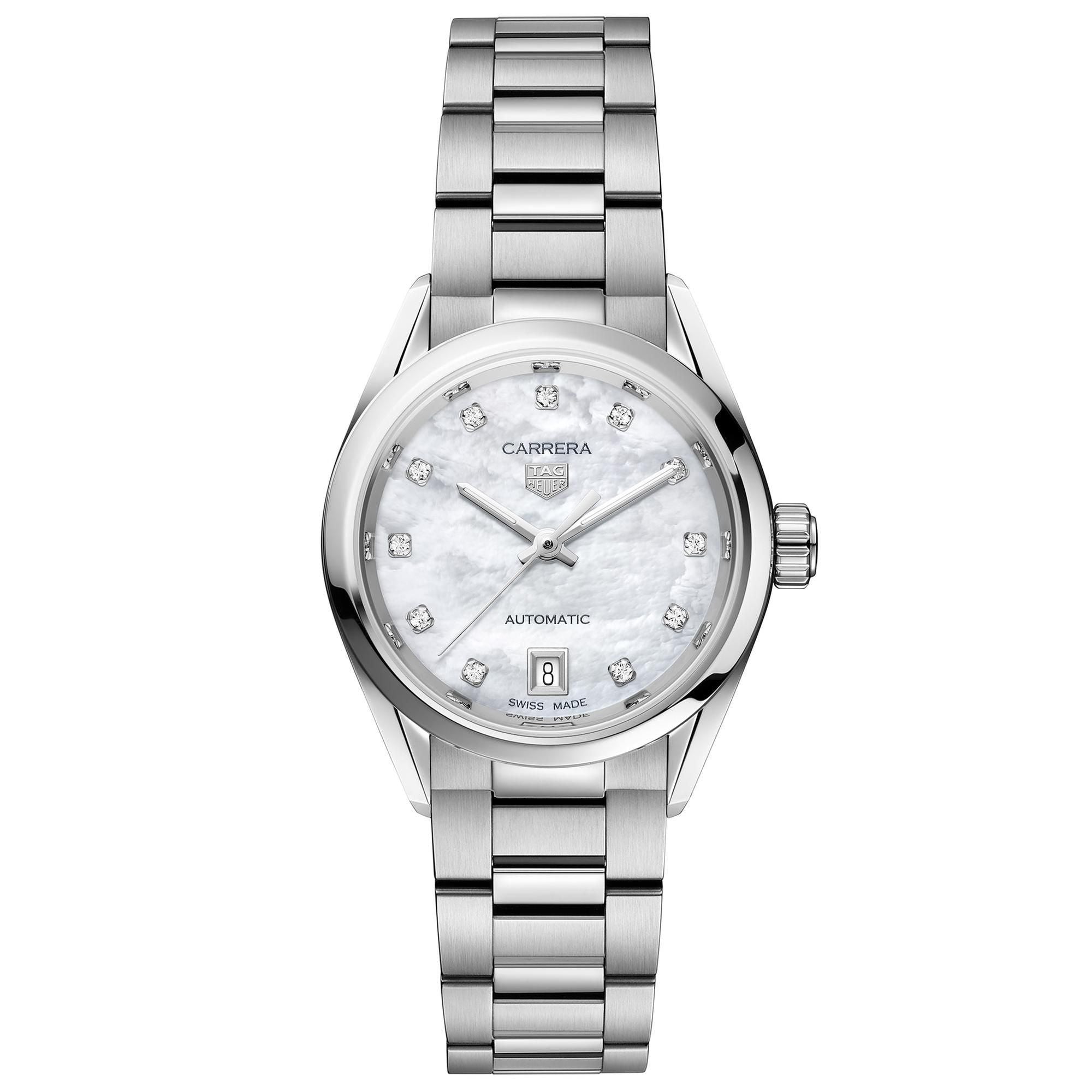TAG HEUER CARRERA Automatic Mother-of-Pearl Diamond Dial - WBN2412.BA0621