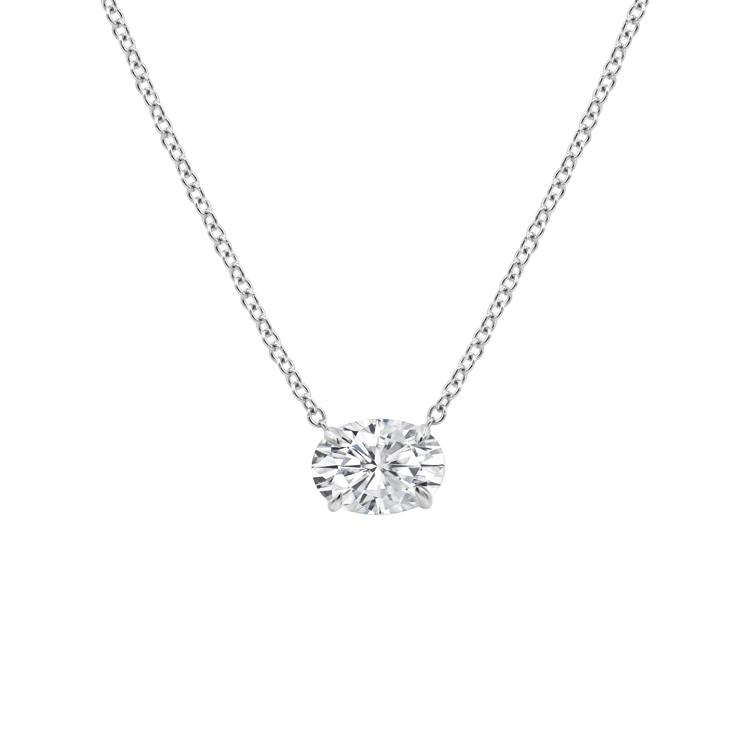 Lab Grown 2.00ct Oval Solitaire Pendant