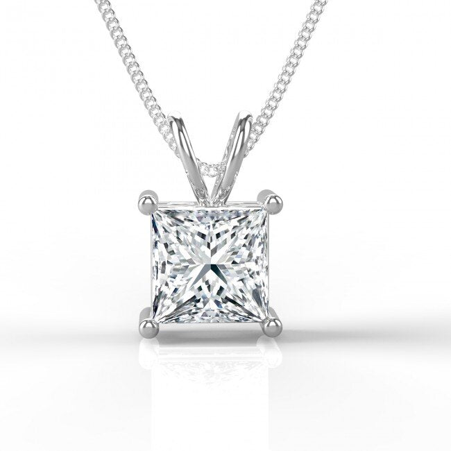Princess Cut Diamond Solitaire Pendant