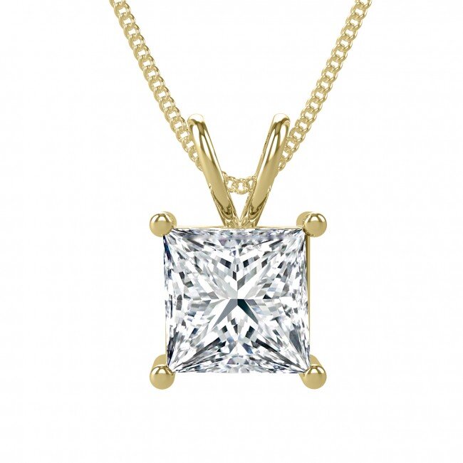 Princess Cut Diamond Solitaire Pendant - Hannoush Jewelers | Silva Family Franchises