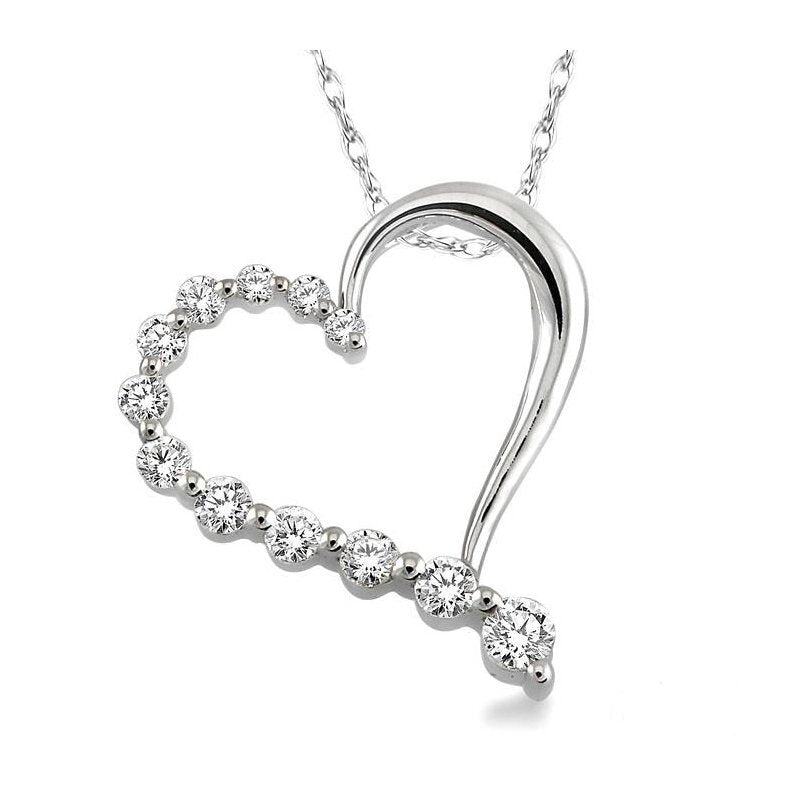 Half Diamond heart pendant - Hannoush Jewelers | Silva Family Franchises