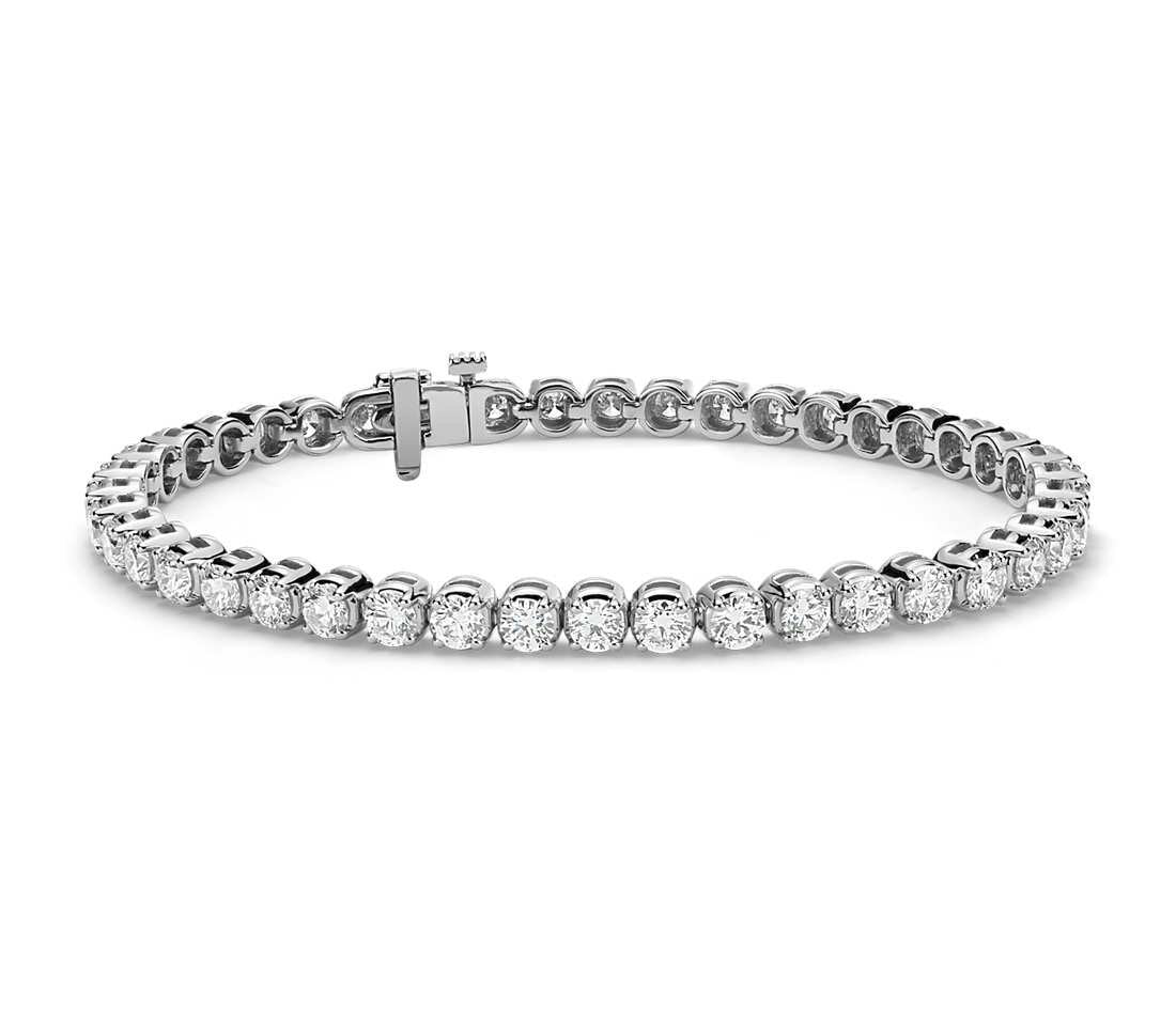 14K White Gold Round Diamond Tennis Bracelet - Hannoush Jewelers | Silva Family Franchises