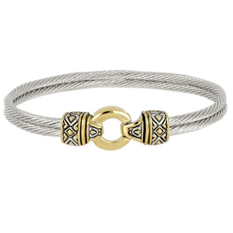 John Medeiros Antiqua Gold Circle Double Wire Bracelet - B2816-A000