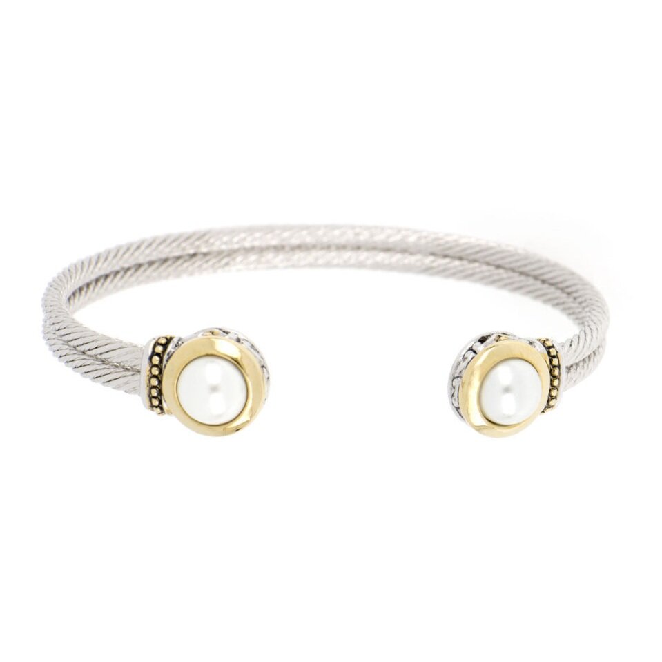 John Medeiros Pérola White Seashell Pearl Cuff Bracelet