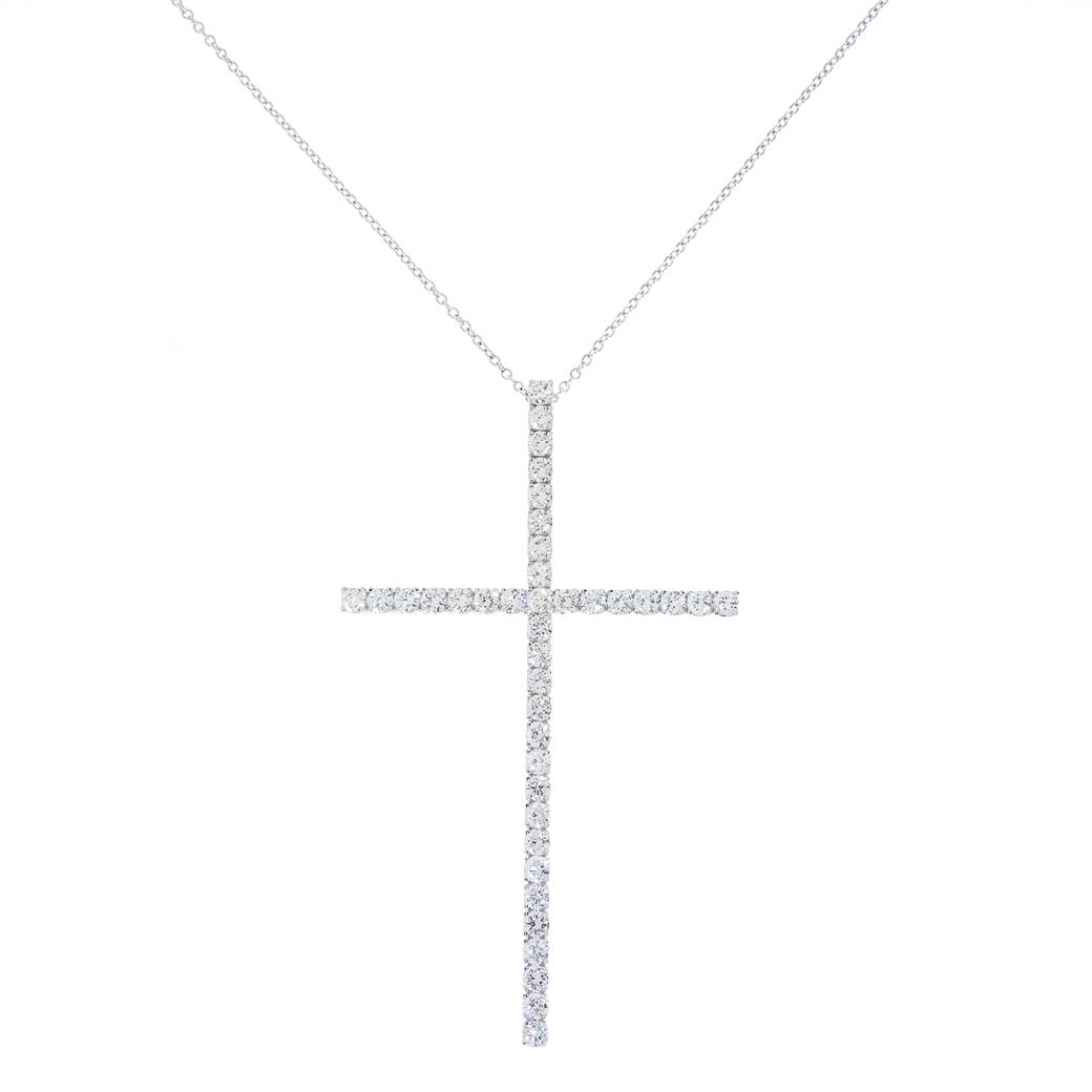 Diamond Thin Cross - Hannoush Jewelers | Silva Family Franchises
