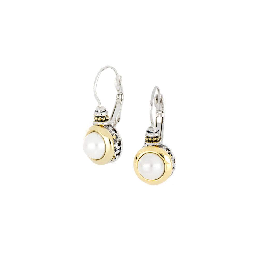 John Medeiros Pérola White Seashell Pearl&nbsp;French Wire Earrings - F5126-AB00