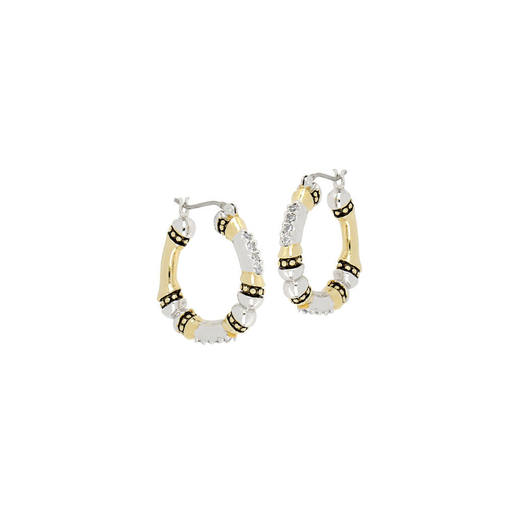 John Medeiros Canias Collection Pave Hoop Earrings - G5152-af00