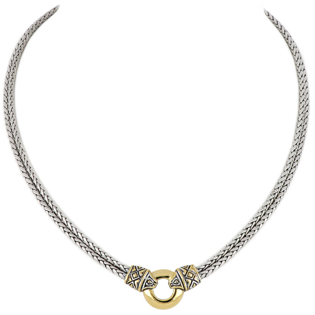 John Medeiros Antiqua Gold Circle Double Strand Necklace - N2801-A000