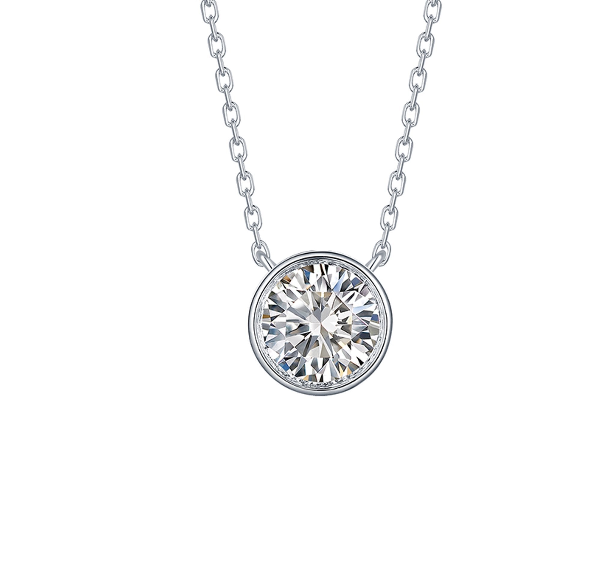 Bezel set round Diamond solitaire pendant - Hannoush Jewelers | Silva Family Franchises