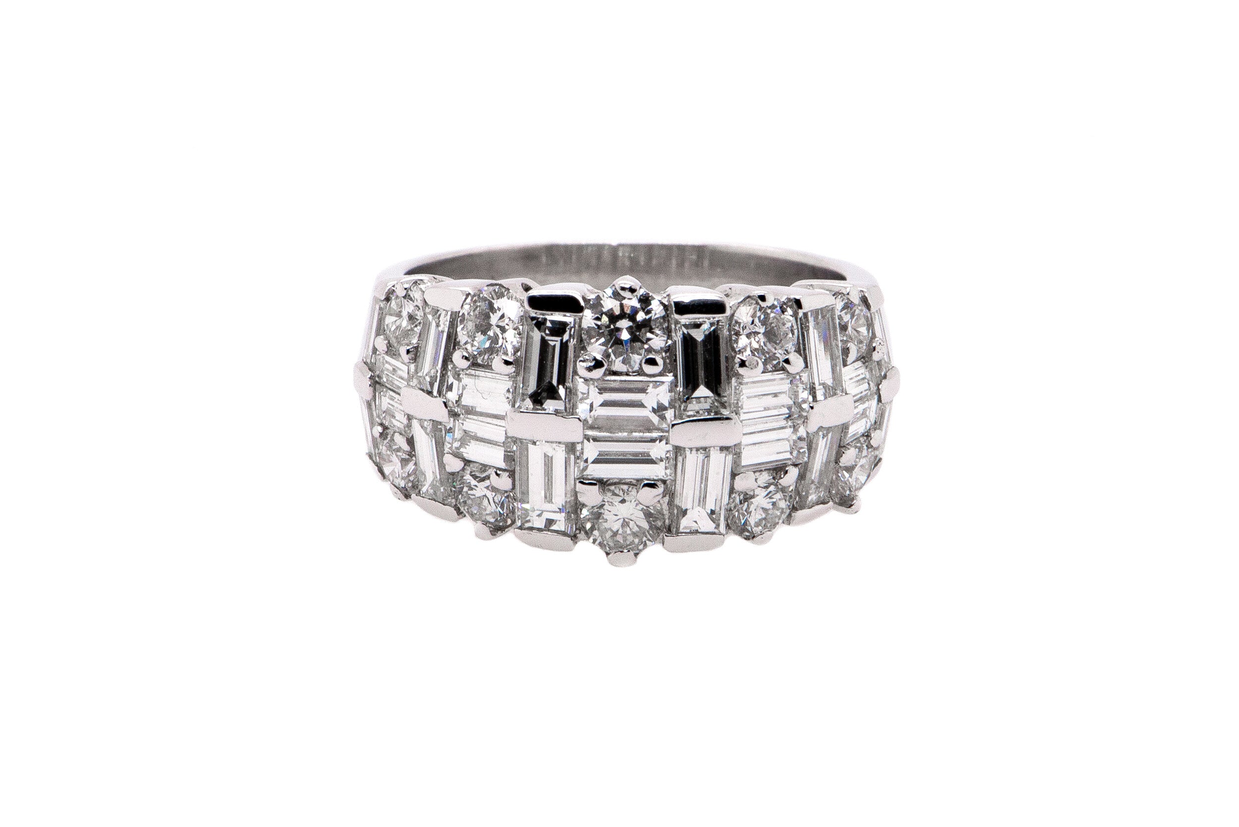 2.99CT Round and Baguette Diamond Band
