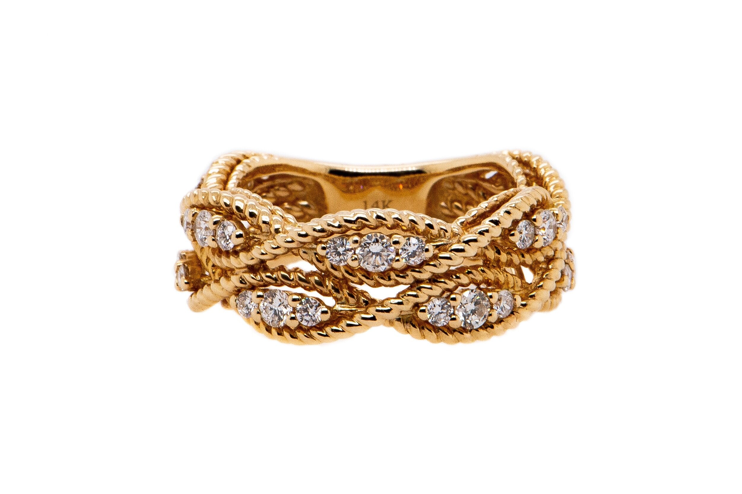 14K Yellow Gold Diamond Ring 1.00Cttw