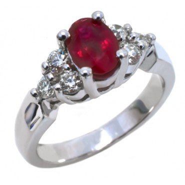 Oval Ruby and Diamond ring