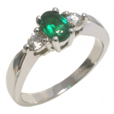 Oval Emerald and Diamond ring