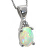Oval Opal and Diamond pendant - Hannoush Jewelers | Silva Family Franchises