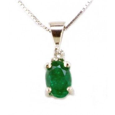 Oval Emerald and Diamond pendant