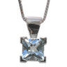 Princess Cut Aquamarine solitaire pendant - Hannoush Jewelers | Silva Family Franchises