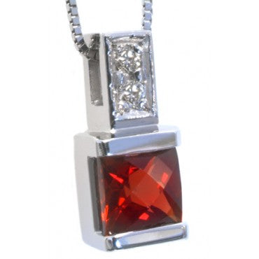 Garnet and Diamond pendant