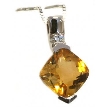 Diamond and Citrine pendant