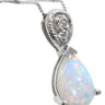 Pear Shaped Opal and Diamond pendant - Hannoush Jewelers | Silva Family Franchises