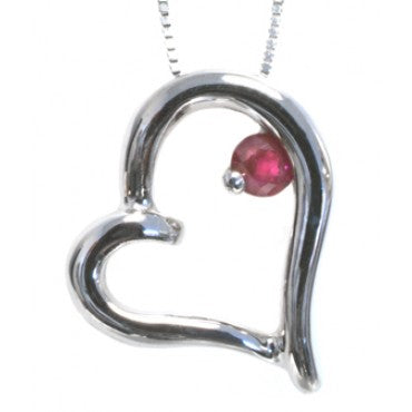Ruby heart shaped pendant