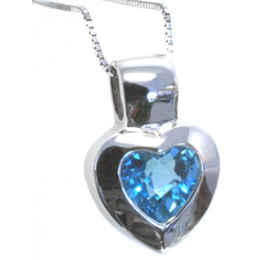 Blue Topaz heart shaped pendant