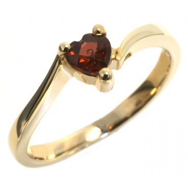 Heart shaped Garnet ring