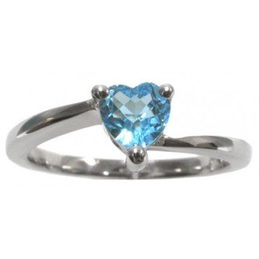 Heart shaped Blue Topaz ring