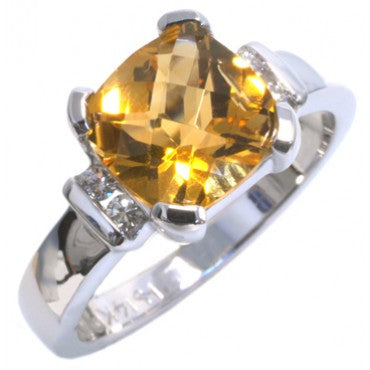 Diamond and Citrine ring