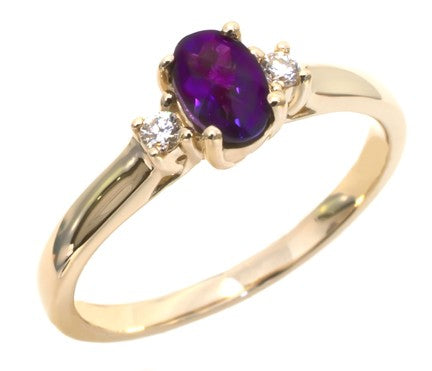 Oval Amethyst and Diamond ring