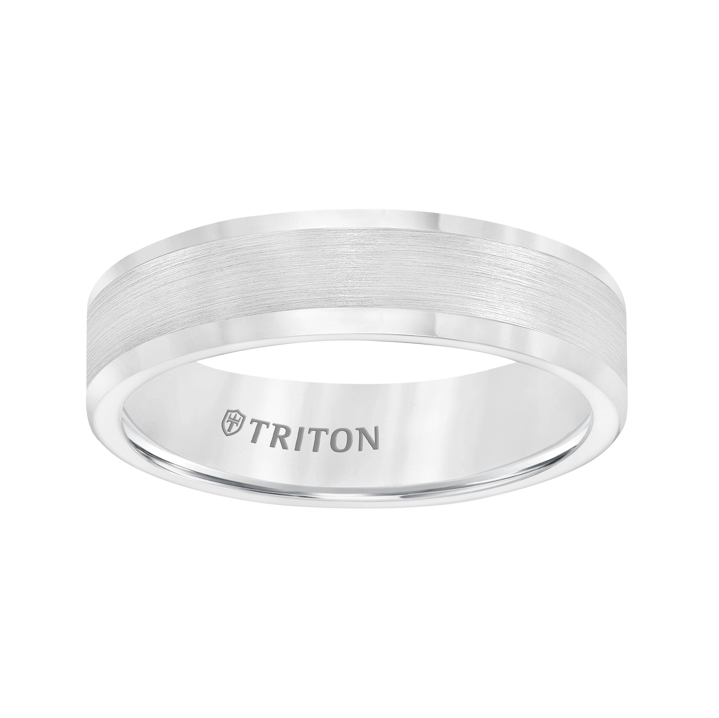 6MM White Tungsten Carbide Ring - Satin Finish and Round Edge