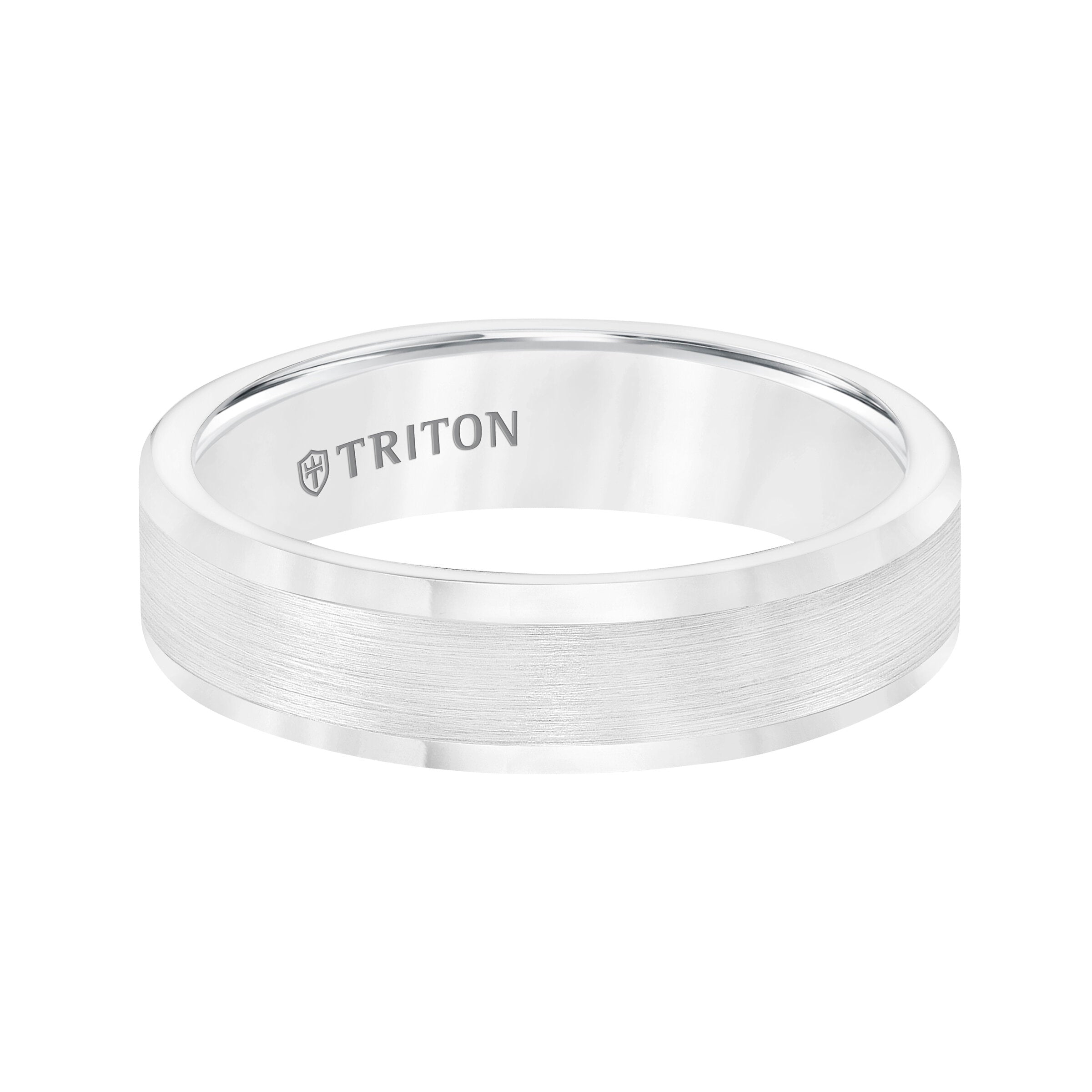 6MM White Tungsten Carbide Ring - Satin Finish and Round Edge