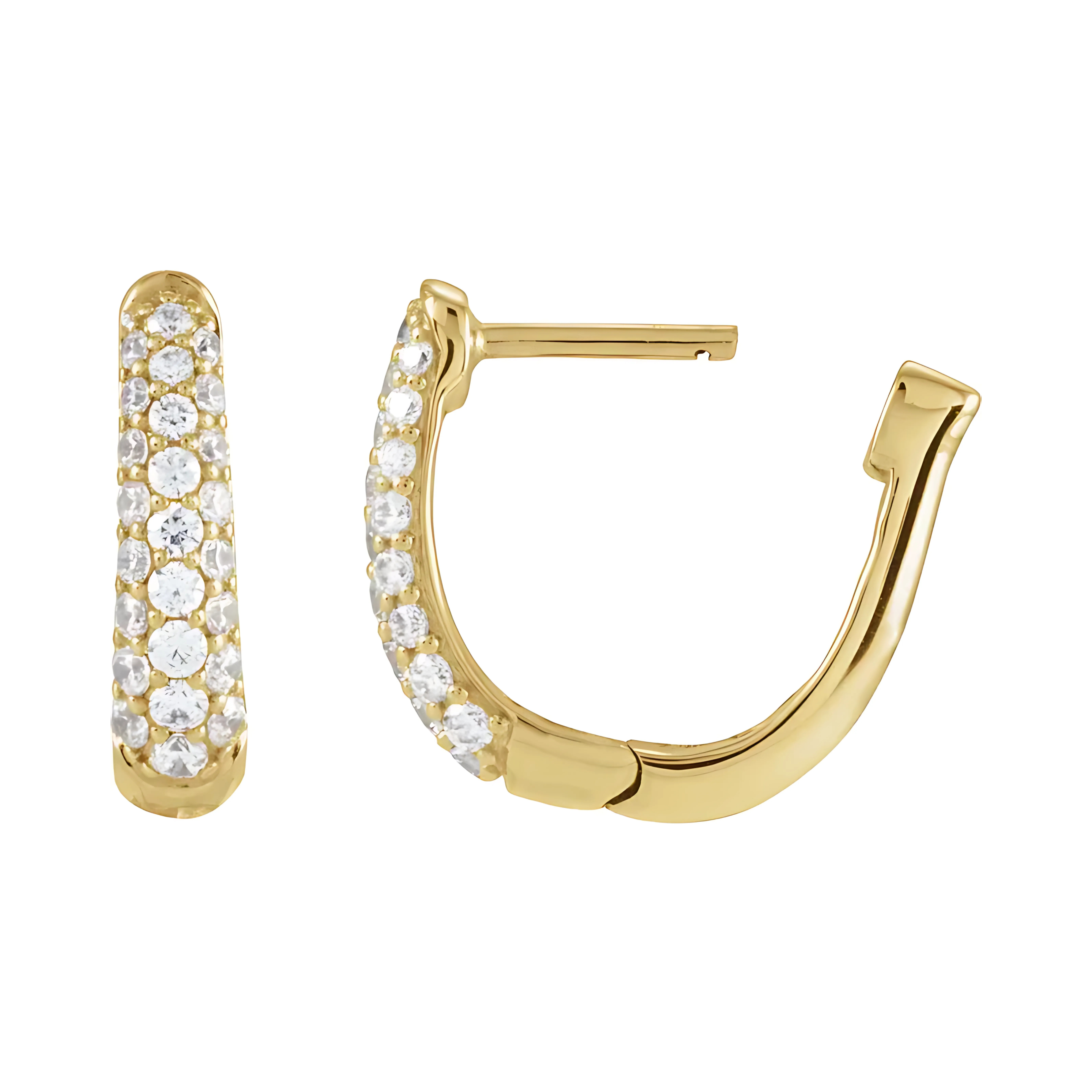 Pave Diamond Hoop Earrings