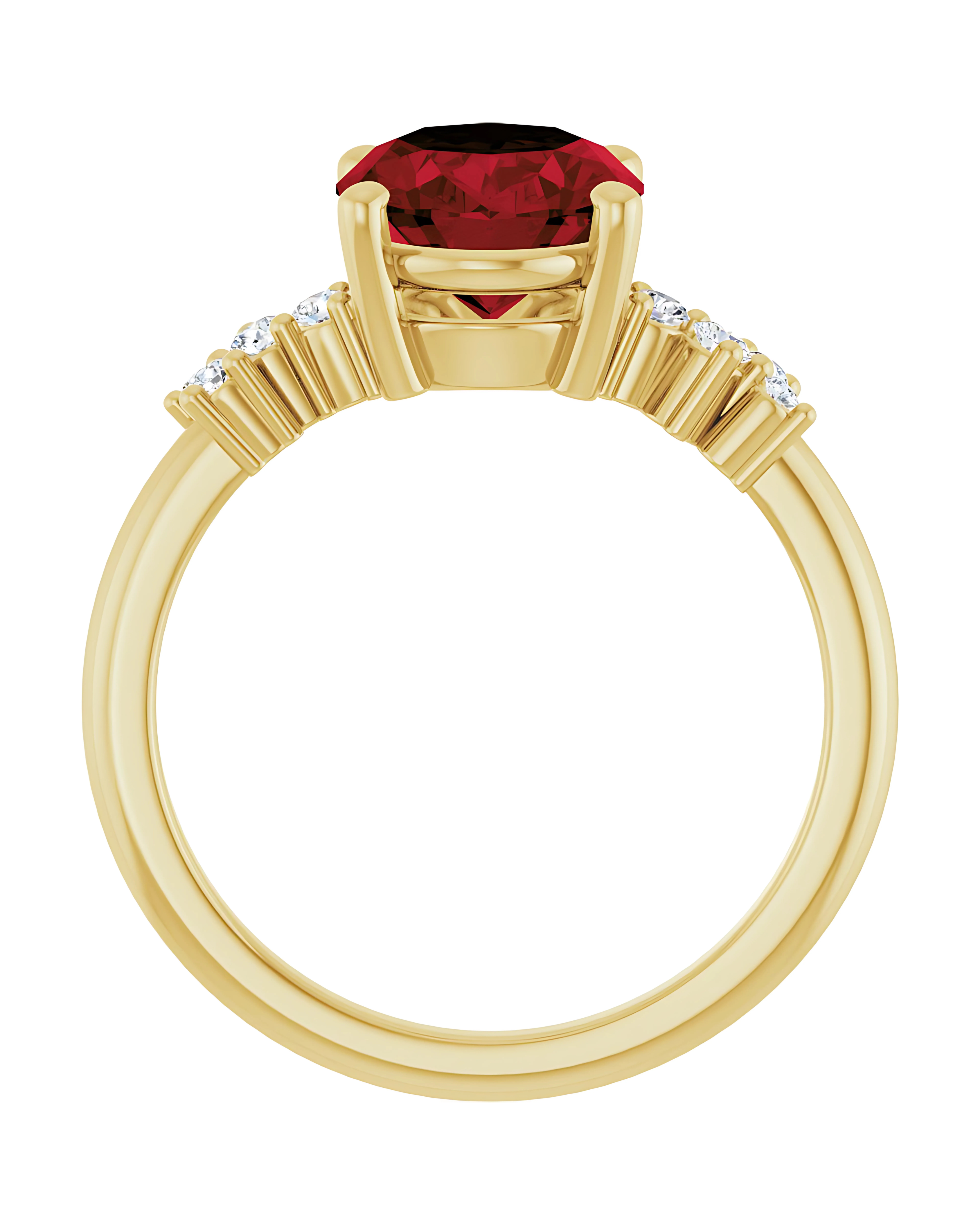 Garnet & Diamond Ring