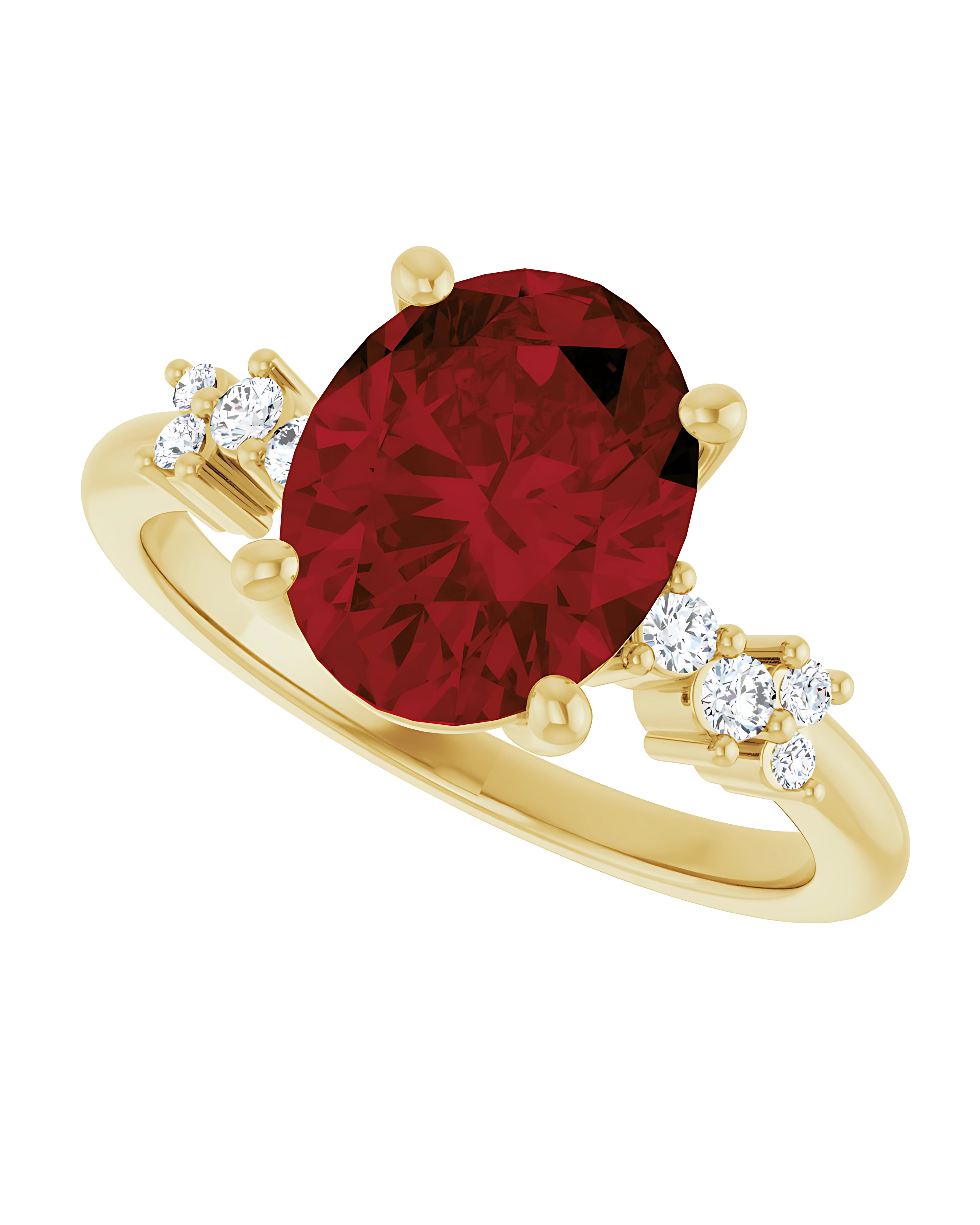 Garnet & Diamond Ring