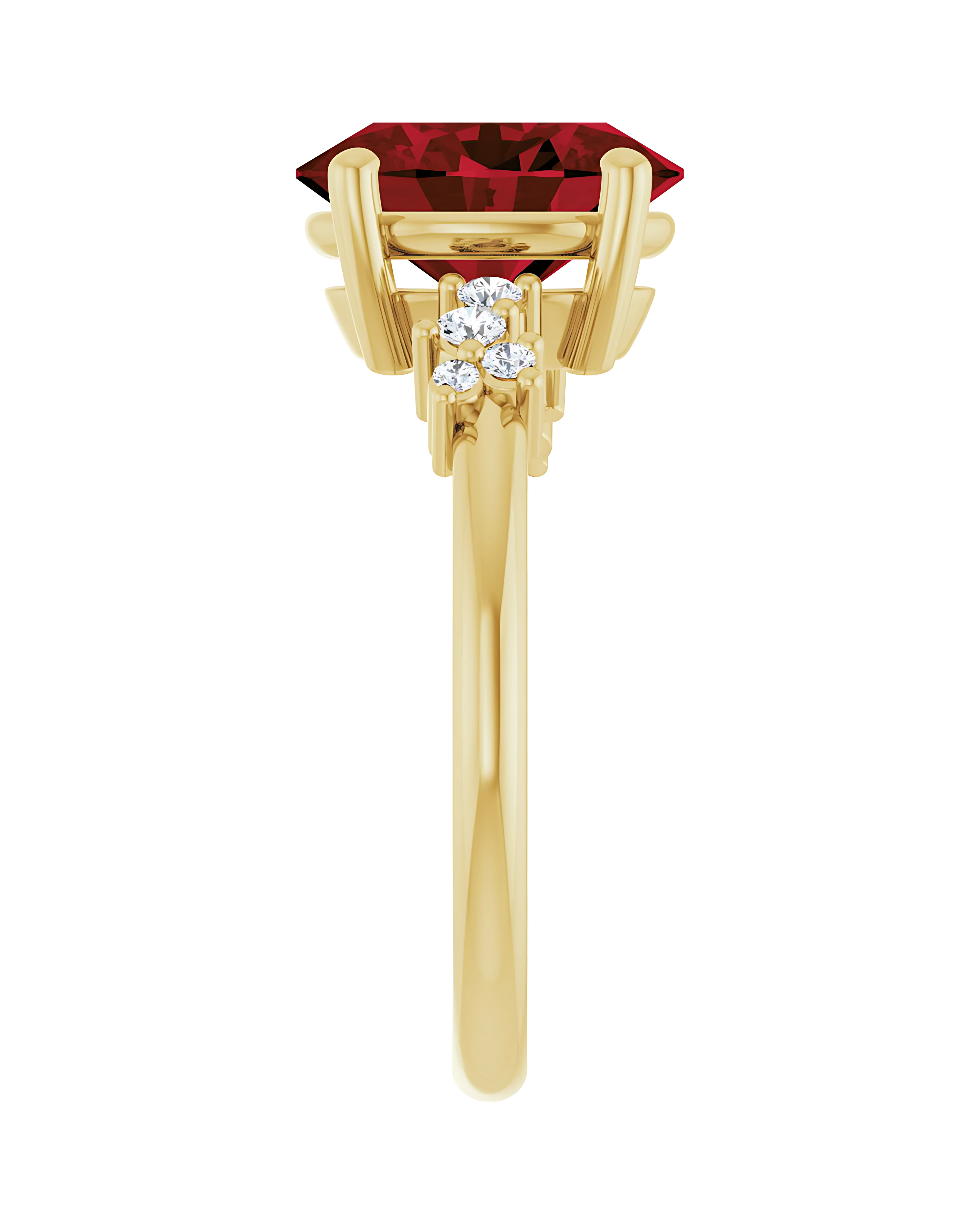 Garnet & Diamond Ring