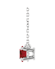 Oval Garnet Solitaire Pendant