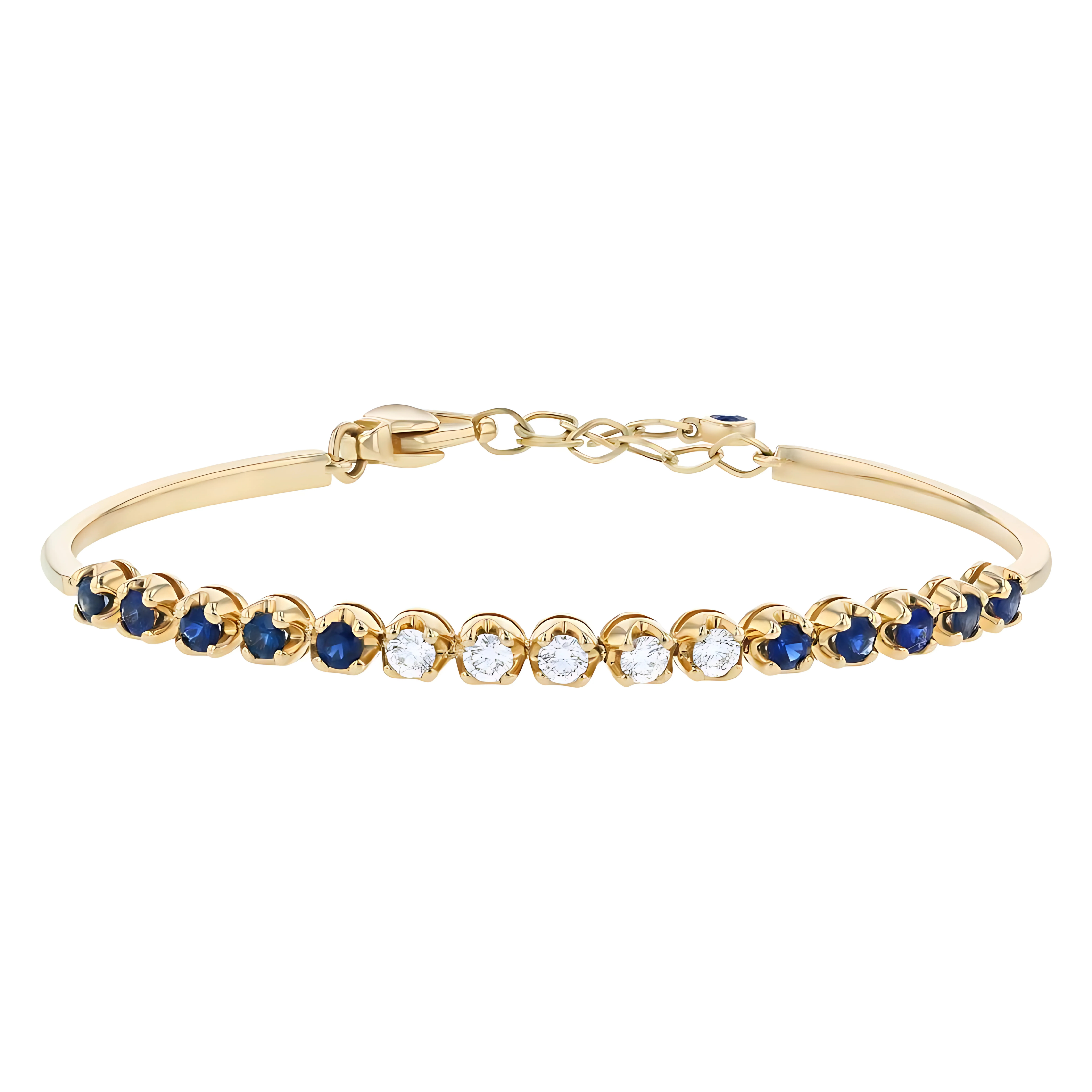 Sapphire and Diamond Adjustable Bracelet