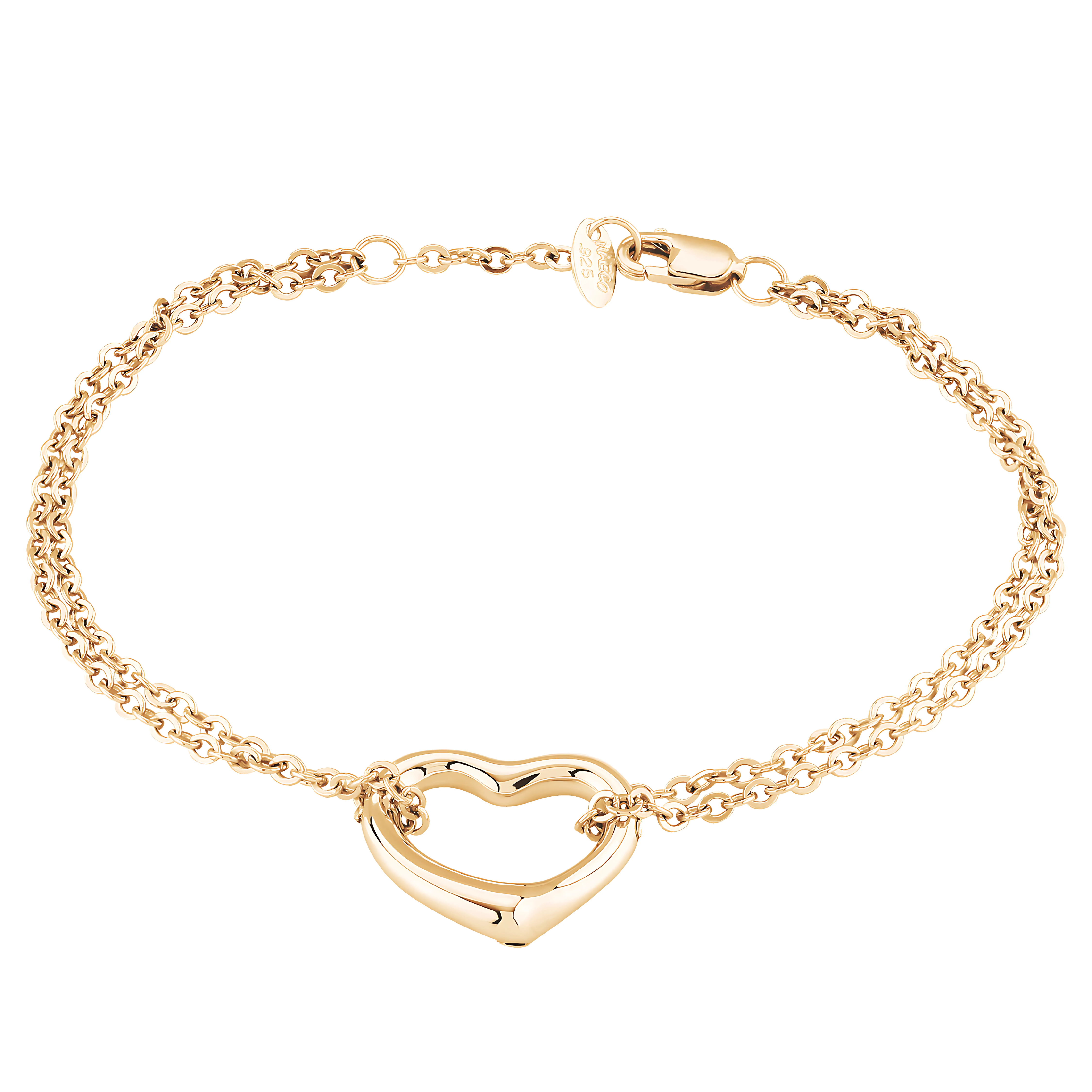 14K Karat Open Heart Bracelet